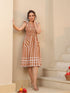 Printed Pure Cotton Fit & Flared Ethnic Dress